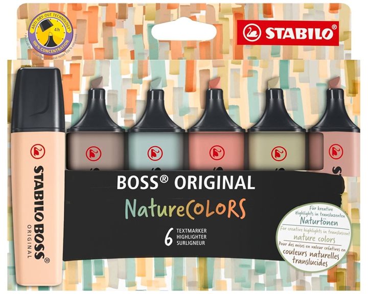 Μαρκαδόροι Υπογράμμισης Stabilo Boss set / 6 τμχ Nature