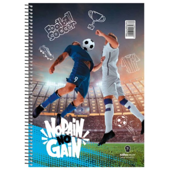 Τετράδιο Σπιράλ 17x25 Salko No Pain No Gain 1Θεμ.30φυλ.