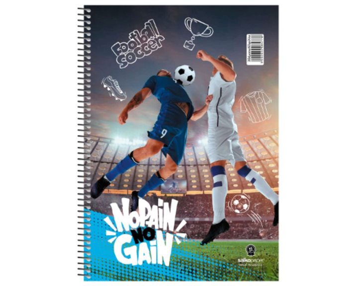 Τετράδιο Σπιράλ 17x25 Salko No Pain No Gain 1Θεμ.30φυλ.