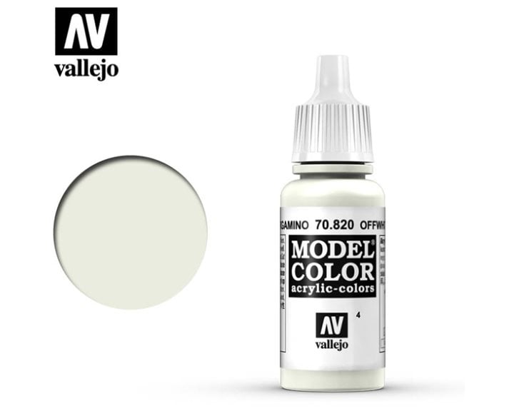 Model color acrylic paint -Vallejo 17ml - OFFWHITE- 70820
