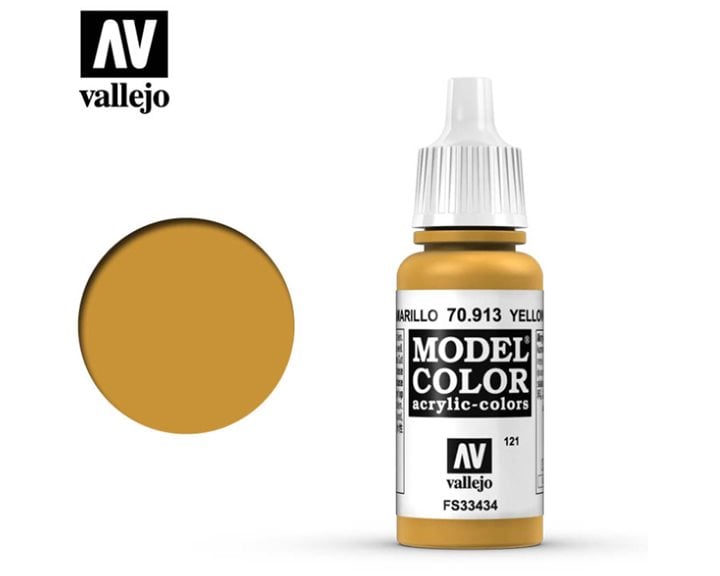 Model color acrylic paint -Vallejo 17ml - Yellow ochre 70913