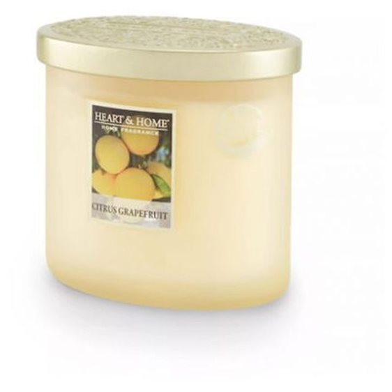 Κερί Heart & Home  Διπλό Φυτίλι Γκρειποφρουτ 220g