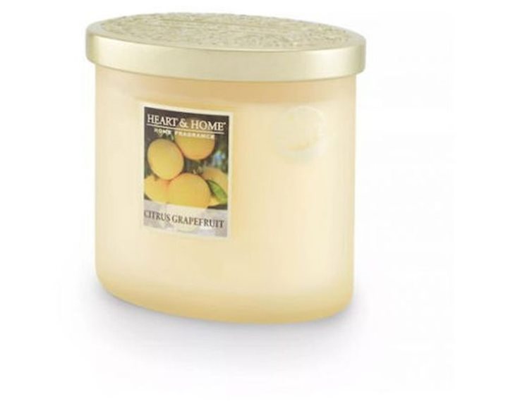 Κερί Heart & Home  Διπλό Φυτίλι Γκρειποφρουτ 220g