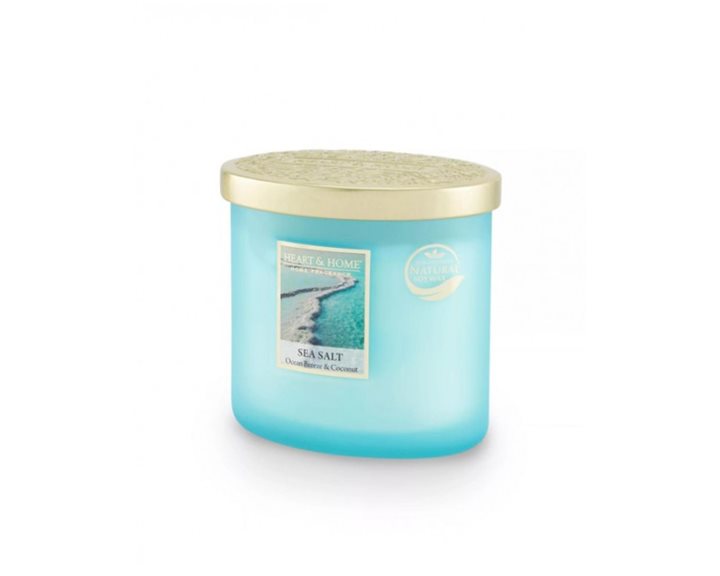 Κερί Heart & Home  Διπλό Φυτίλι Αλάτι της Θάλασσας 220g