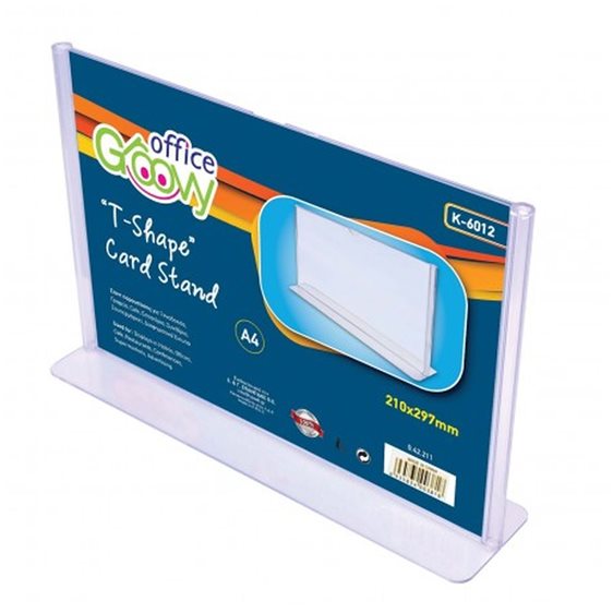 Σταντ Εντύπων Κ-6012 για 1 Φύλλο Α4 Πλάγιο T-Shaped Ακρυλικό