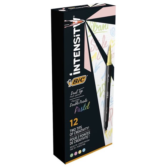 BIC Μαρκαδόροι Ζωγραφικής Intensity Dual Pastel Ροζ