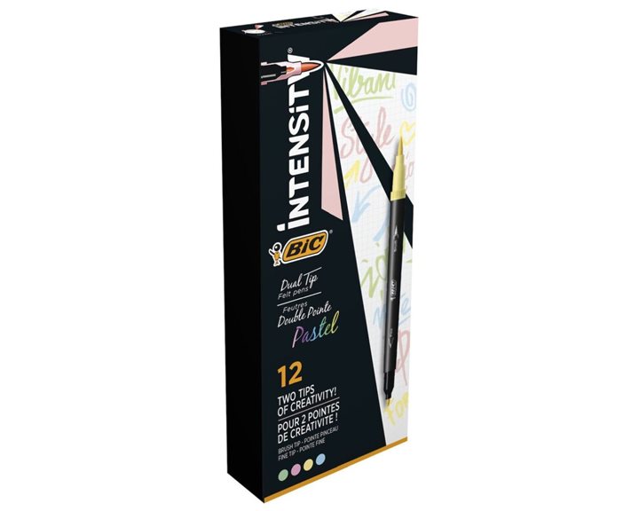 BIC Μαρκαδόροι Ζωγραφικής Intensity Dual Pastel Ροζ