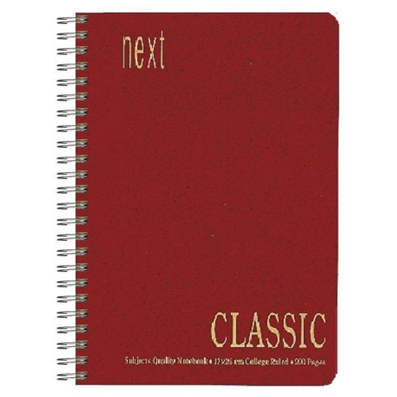 Τετράδιο Σπιραλ Α4 Classic Next 7 θεμάτων Μπορντώ