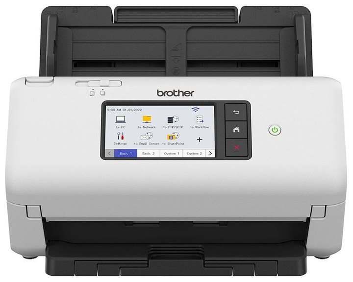 BROTHER SCANNER ADS-4700W, DESKTOP DOUBLE SIDED A4, 40 PPM, 80 PAGE ADF, USB, NETWORK, WIRELESS, 3YW. ADS-4700W