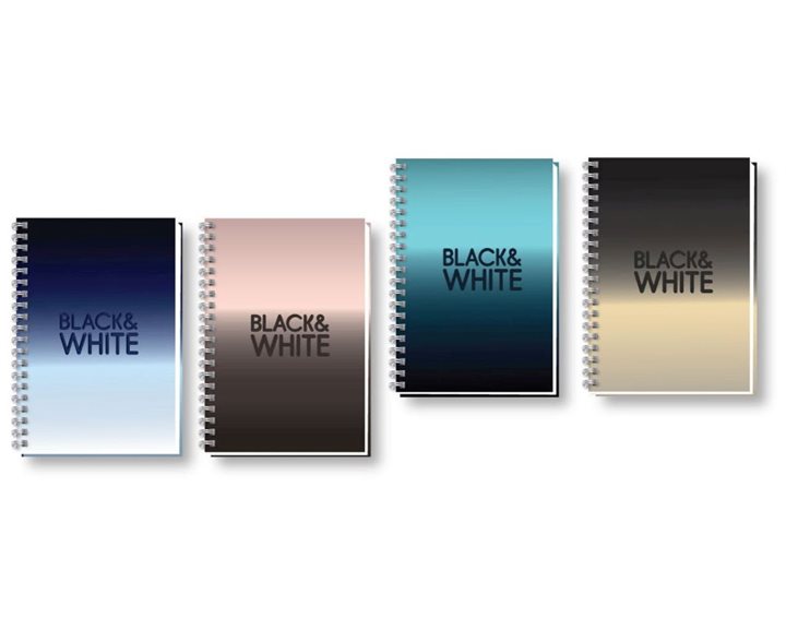 Τετράδιο Σπιράλ Black and White A5 3Θ 150φ Σκληρό Εξώφυλλο Obre