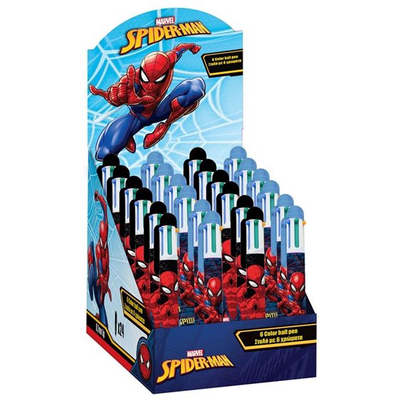 Στυλό με 6 Χρώματα Spiderman