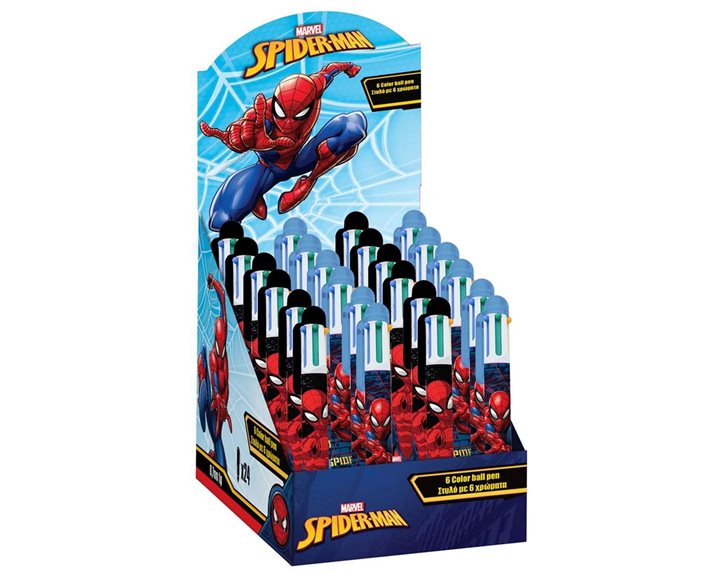 Στυλό με 6 Χρώματα Spiderman