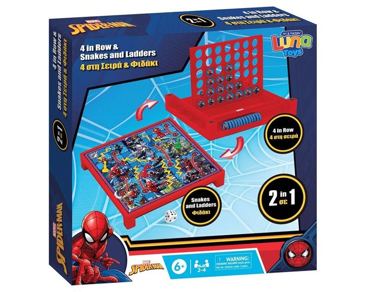 Επιτραπέζιο Παιχνίδι 4 Στην Σειρά & Φιδάκι Spiderman 29x29x6εκ 000508311