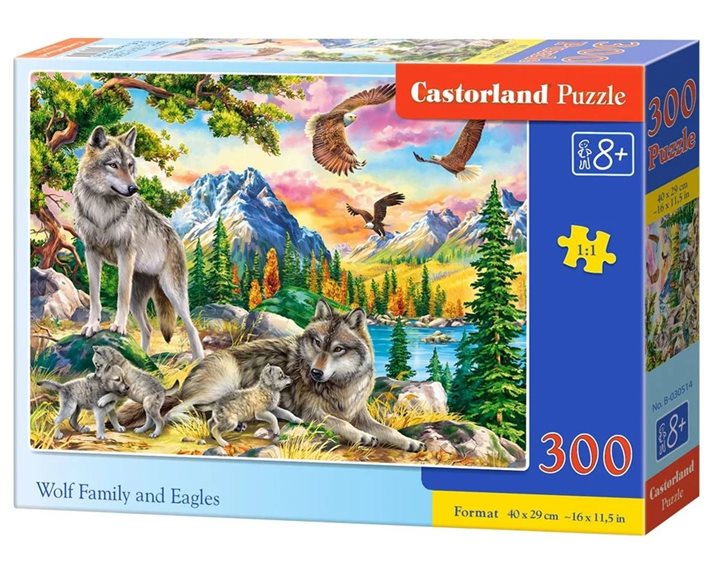 Παζλ Castorland 300τμχ. WOLF FAMILY AND EAGLES