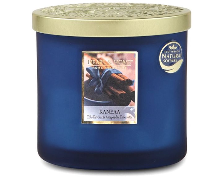 Κερί Αρωματικό Heart & Home Με Διπλό Φυτίλι Κανέλα 220gr