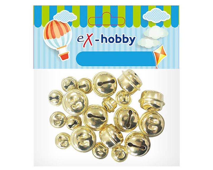 Κουδουνάκια Χρυσα Ex-Hobby 9x12mm & 9x18mm 18τεμ.