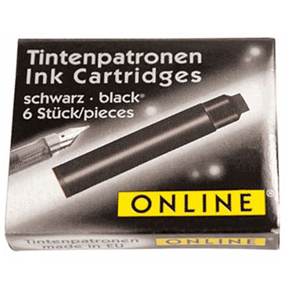 Μελάνι Online Αμπούλες Πένας Black 6Τεμ.
