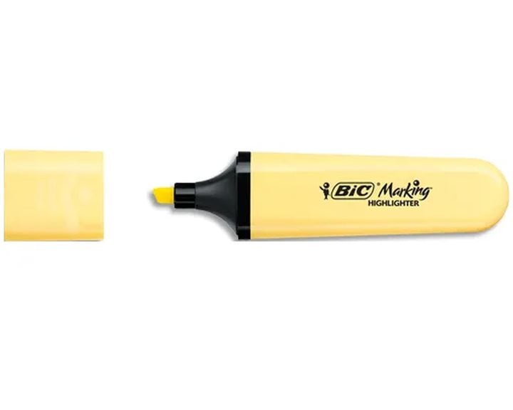 Μαρκαδόρος Υπογράμμισης Bic Flat B12 Pastel Yellow