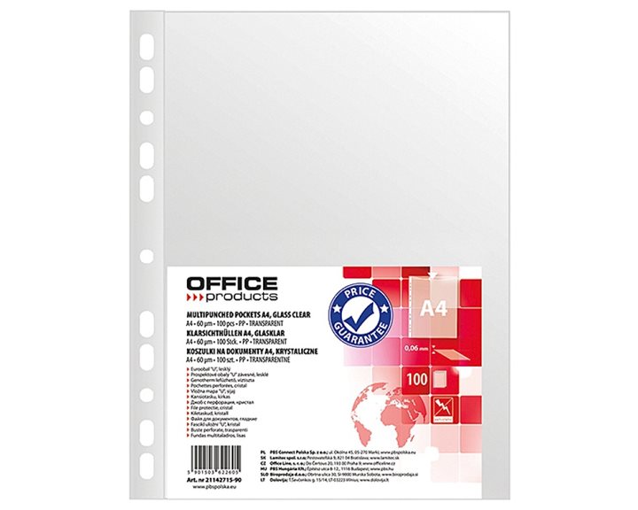 Ζελατίνες Ενισχυμένες Office Α4 60mic Γυαλ.  21142415-90