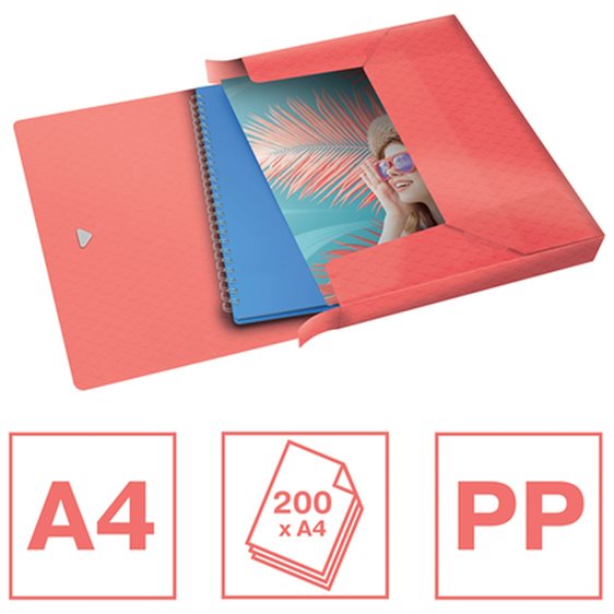 Κουτί Esselte A4 PP Colour΄ Breeze 25mm Coral 628449