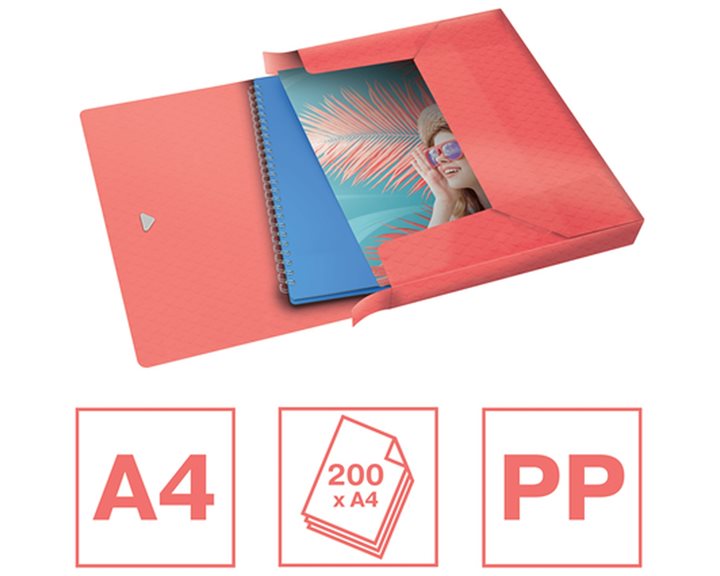 Κουτί Esselte A4 PP Colour΄ Breeze 25mm Coral 628449