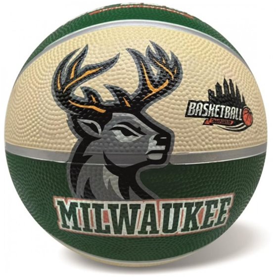 Μπάλα Μπάσκετ Milwaukee Bucks White Green S .7