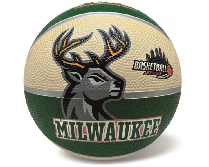 Μπάλα Μπάσκετ Milwaukee Bucks White Green S .7