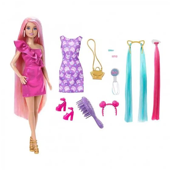 Mattel Barbie Πολύχρωμα Μαλλιά JDC85