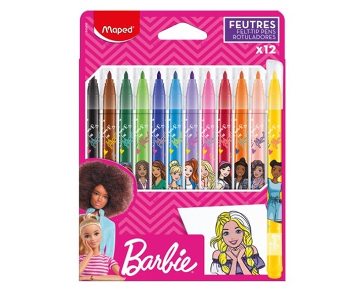 Μαρκαδόρος Maped Barbie Felt Pens 12τμχ 845418