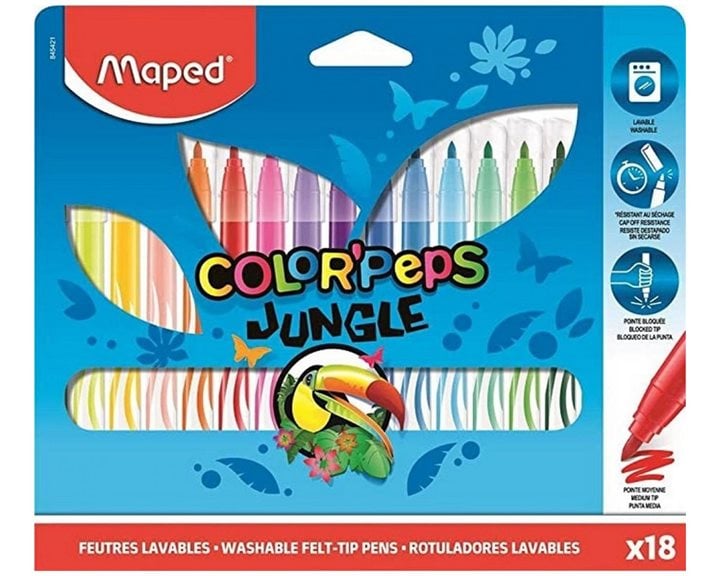 Μαρκαδόροι Maped Jungle 18τμχ 845421