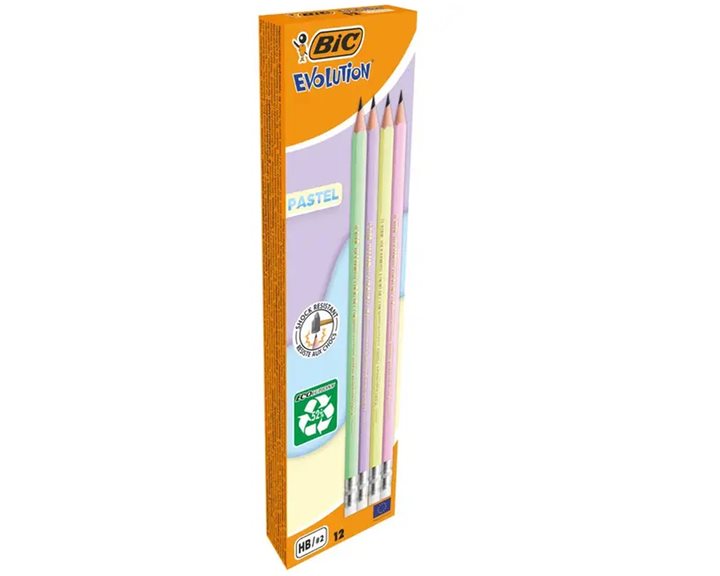 Μολύβι Bic Evolution Pastel Με Γόμα B12 HB/2
