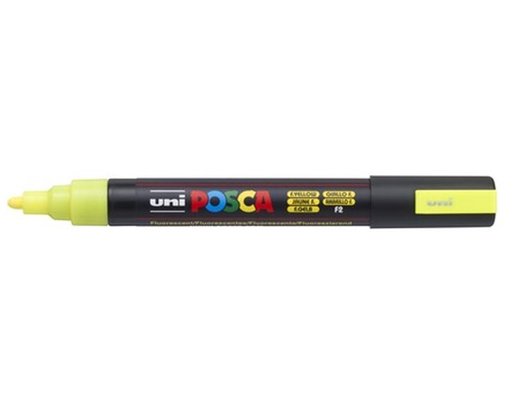 Μαρκαδόρος UNI Posca PC-5M Φωσφοριζέ Κίτρινο
