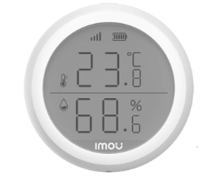 IMOU SMART HOME TEMPERATURE & HUMIDITY SENSOR ZTM1-EU, ACCURATE DETECTION, THRESHOLD ALARM, ZIGBEE 3.0, COMMUNICATION DISTANCE UP TO 200M OPEN AREA, 2YW.