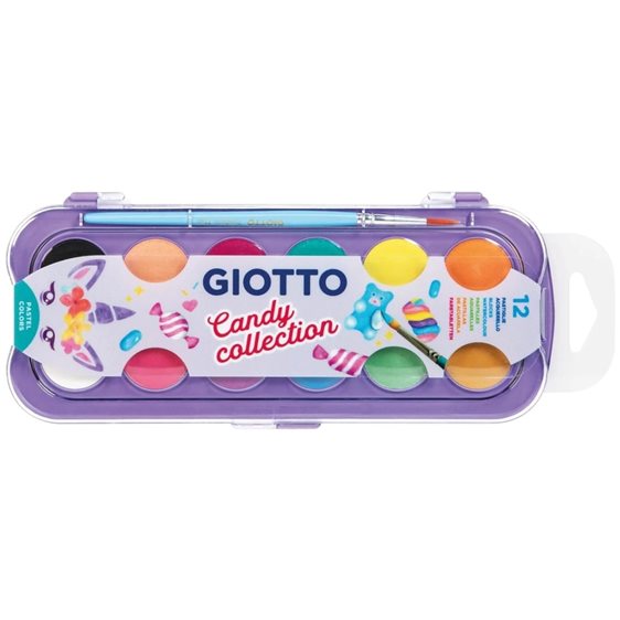 Νερομπογιά Giotto 30mm 12 Χρωμάτων Candy Collection 000351600