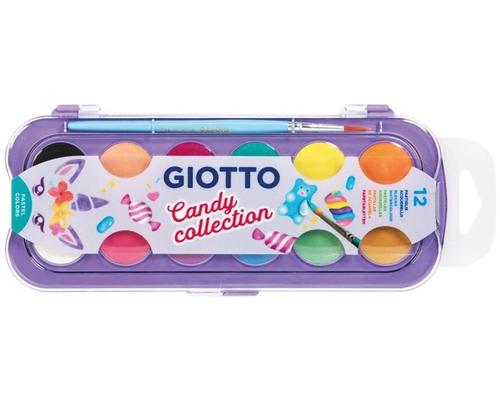 Νερομπογιά Giotto 30mm 12 Χρωμάτων Candy Collection 000351600