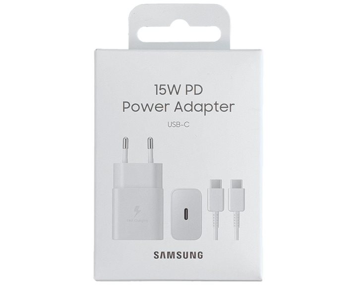 SAMSUNG USB CHARGER AND CABLE 15W WHITE