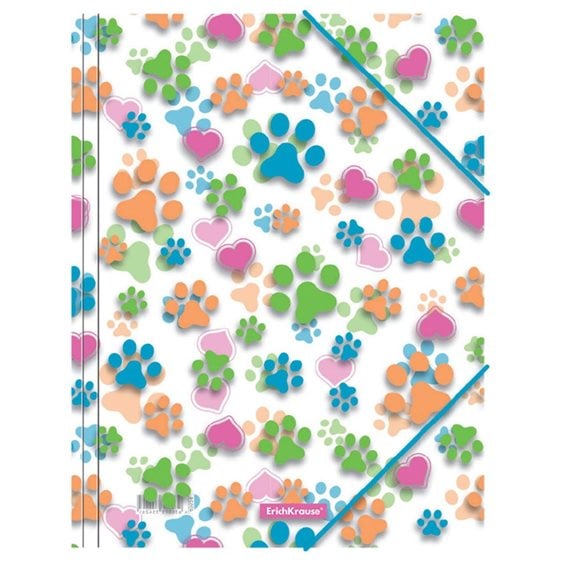 Ντοσιέ Λάστιχο Erichkrause Α4 PP Neon Paws 49524