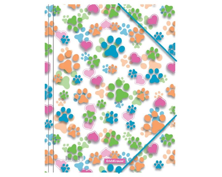 Ντοσιέ Λάστιχο Erichkrause Α4 PP Neon Paws 49524