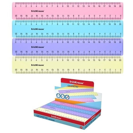 Χάρακας Erichkrause 20cm Παστέλ Χρώματα 49547