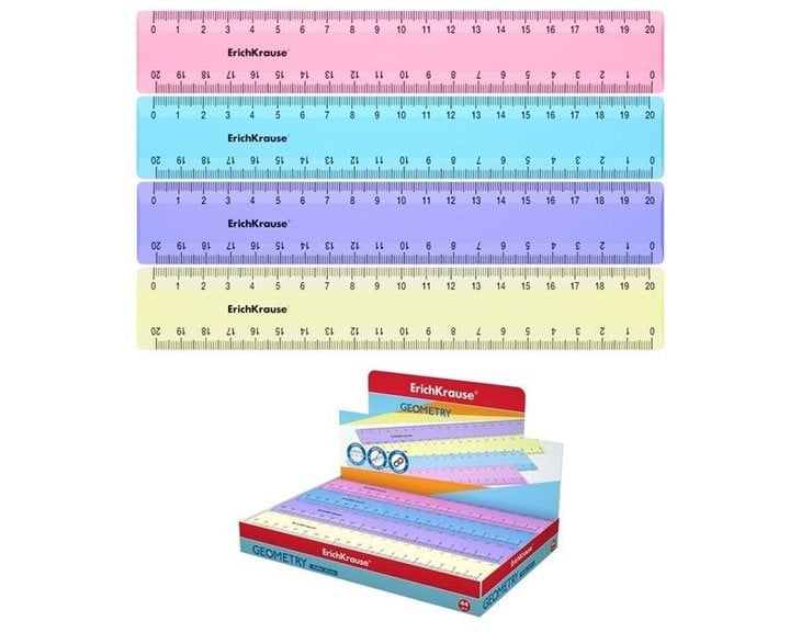 Χάρακας Erichkrause 20cm Παστέλ Χρώματα 49547