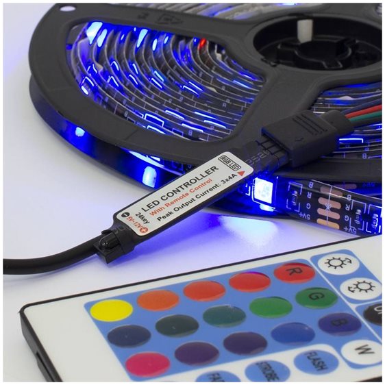 WHITE SHARK RGB LED STRIP + IR REMOTE HELIOS 3M
