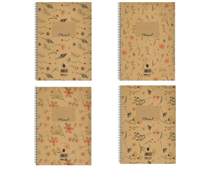 Τετράδιο Σπιράλ 17χ25 Salko Floral 4Θεμ.120φ.6444