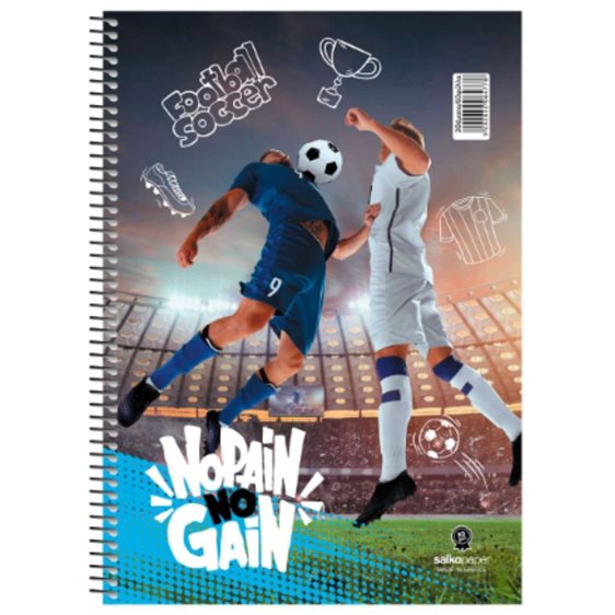 Τετράδιο Σπιράλ 17x25 Salko No Pain No Gain 3Θ. 90φ. 6473