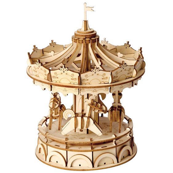 Robotime DIY Puzzle Merry - Go - Round 3D Wooden Puzzle 174pcs