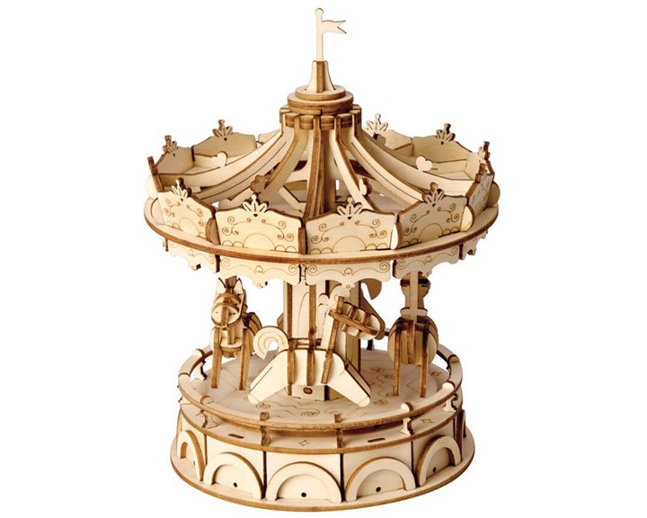 Robotime DIY Puzzle Merry - Go - Round 3D Wooden Puzzle 174pcs