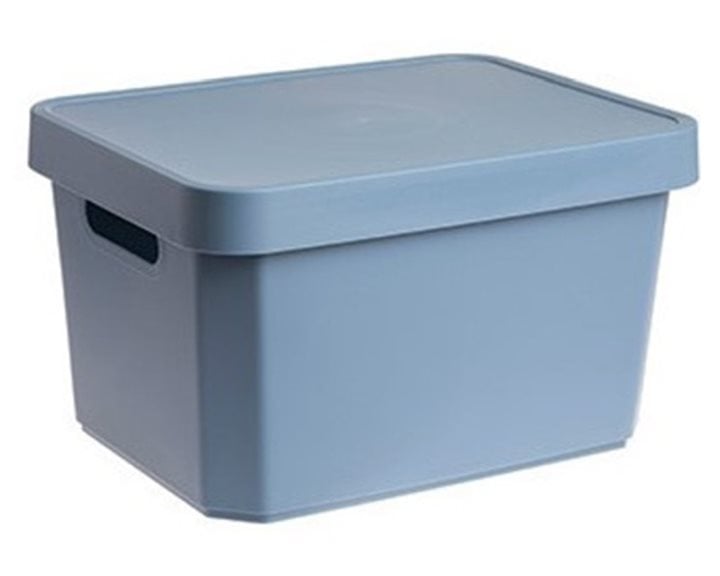 Κουτί Αποθήκευσης Πλαστικό με Καπάκι Cyclops 17L 36x27.5x21.5cm Μπλε