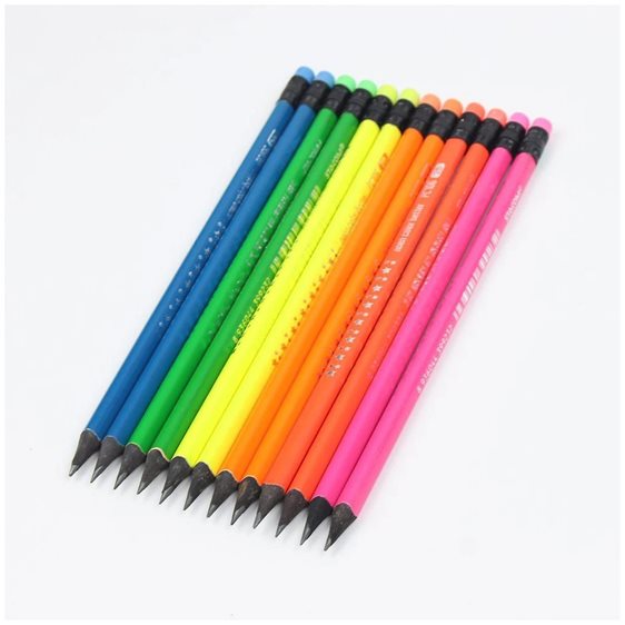 Μολύβια M&G Neon 4χρώματα 12τμχ.AWP357H2