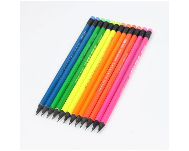 Μολύβια M&G Neon 4χρώματα 12τμχ.AWP357H2