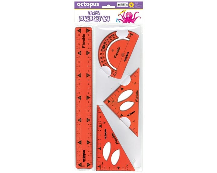 Σετ Γεωμετρικών Οργάνων PVC Flex Univerzal 4τμχ. 67266