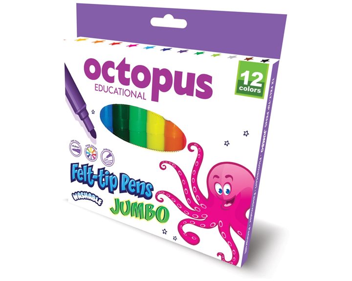 Μαρκαδόροι Univerzal 12χρωμάτων Jumbo Wash 65882